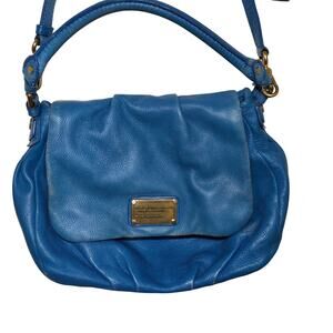 Marc by Marc Jacobs Natasha Blue Crossbody Top Handle Purse Magnetic Close